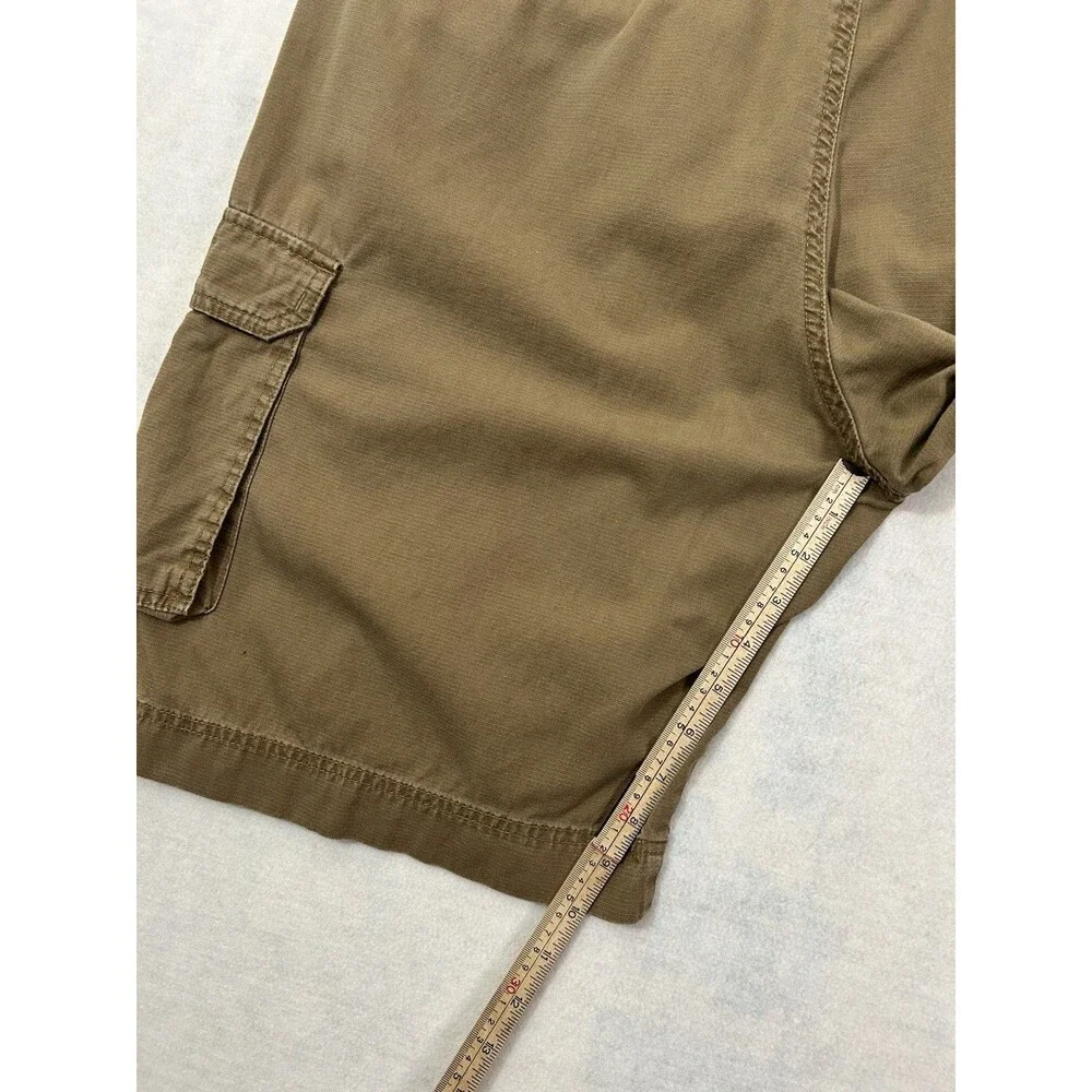 Wrangler Genuine Mens 36 Cargo Utility Relaxed Shorts Brown Khaki Cotton Twill